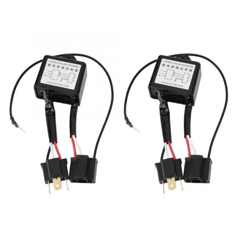 2pcs Avto LED Smerniki Obrnjeno Polariteto Pretvornik Pozitivne Negativne Polar Preklop Pas Adapter za H4 Xenon Žarnica Svetlobo