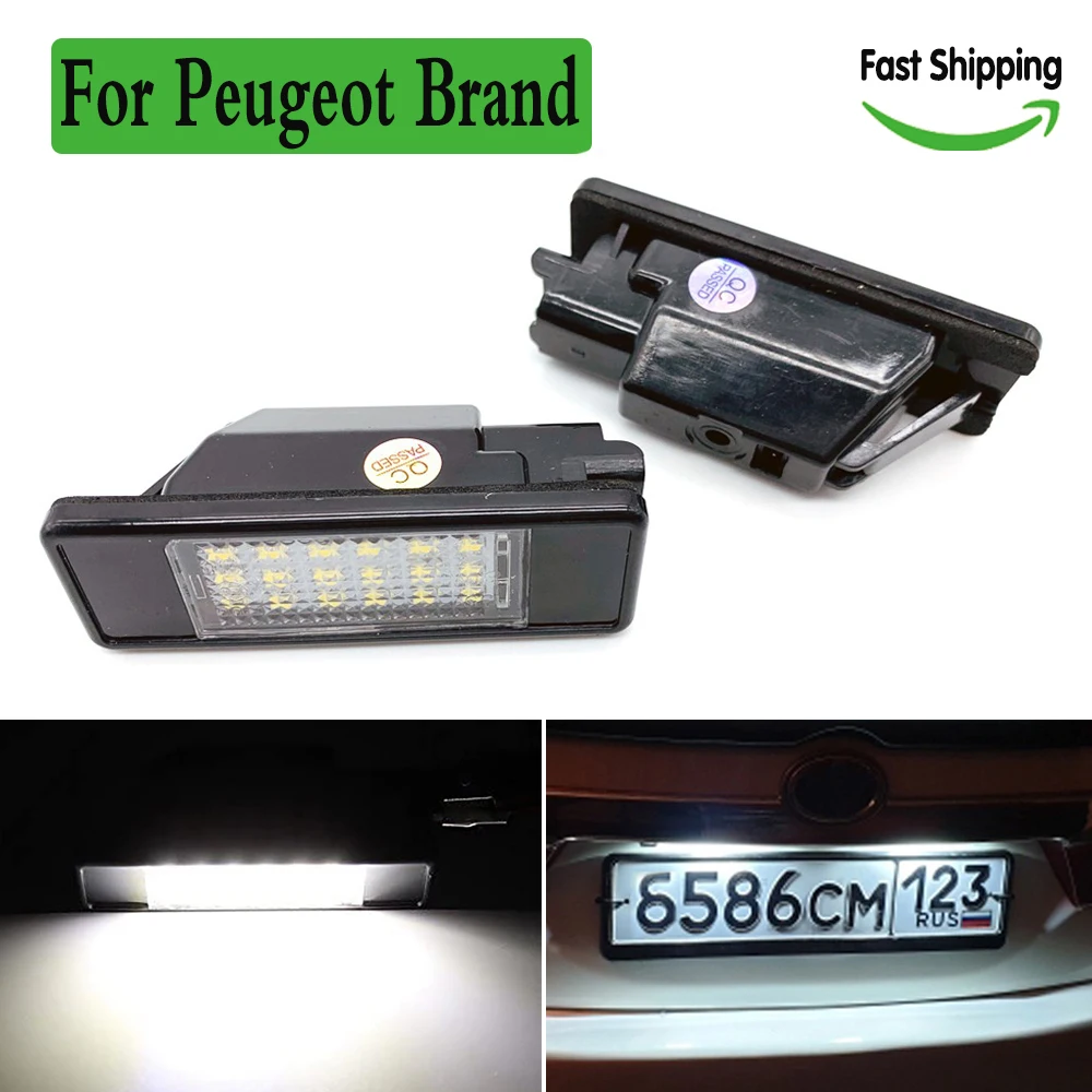 2PCS avto led tablice luč za peugeot število ploščo luči lučka Trunk Luces razsvetljava za Peugeot 106 207 307 308 406 407