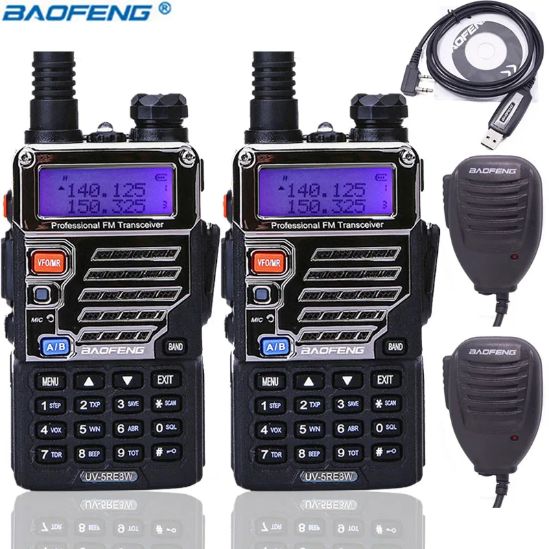 2PCS BaoFeng UV-5RE plus 8W Walkie Talkie Dual Band BF-UV5RE Radio VOX Svetilka Ročni 10km Dolge razdalje, UV 5RE Ham Radio