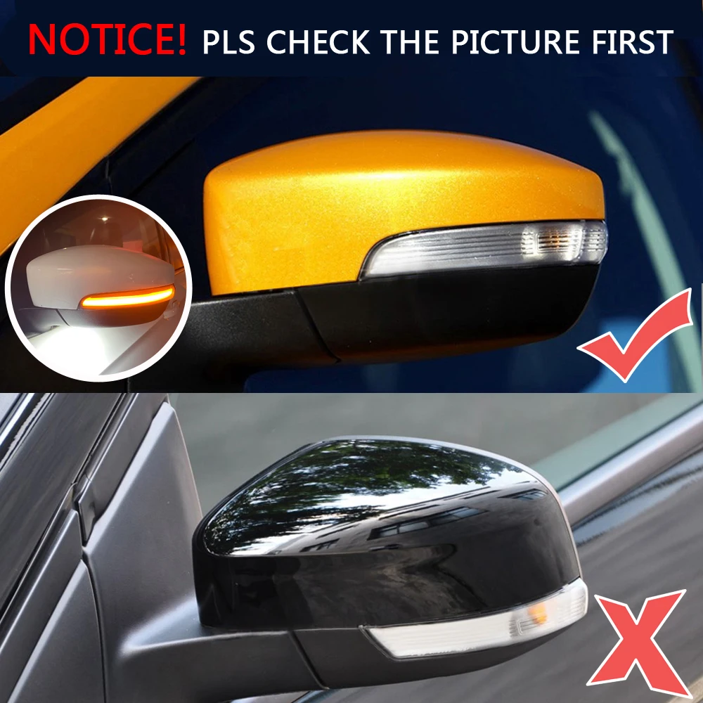 2pcs Dinamično Blinker Led Vključite Opozorilne Luči Prekajene Teče Vzvratnega Ogledala, Luči Indikator Za Ford Kuga Ecosport obdobje 2013-2018