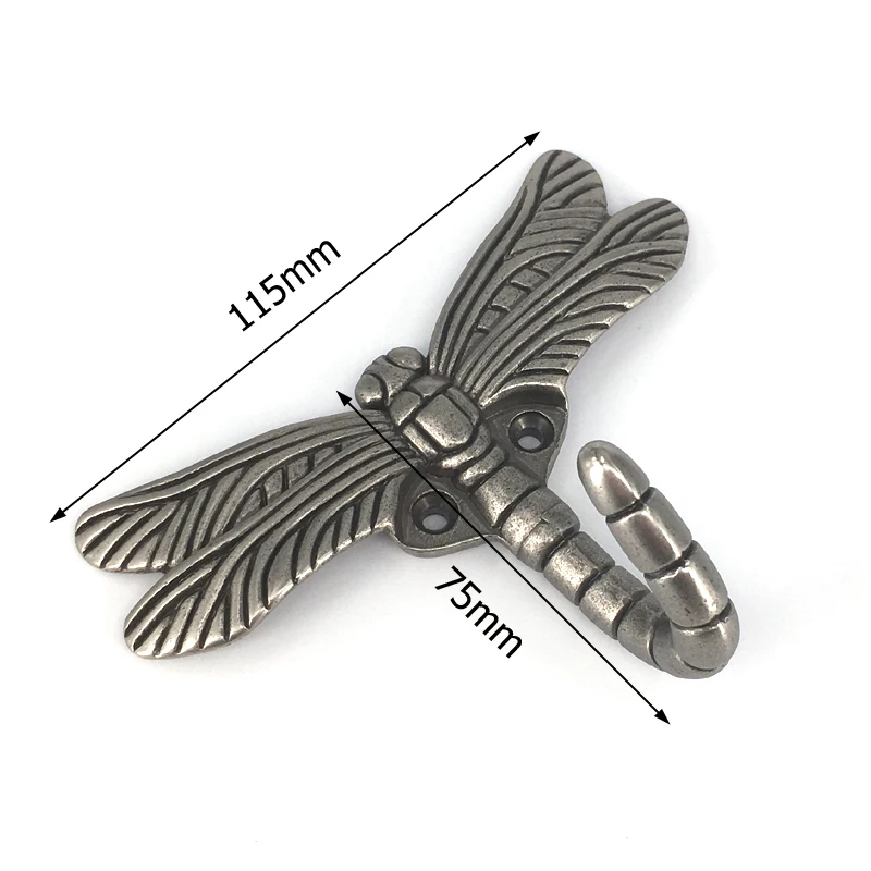2pcs Dragonfly Obliko Steno Kavljem Ključa Imetnika Wall-Mounted Kljuke Za Obešanje Plašč Obešalnik Kovin, Kljuke Za Oblačila