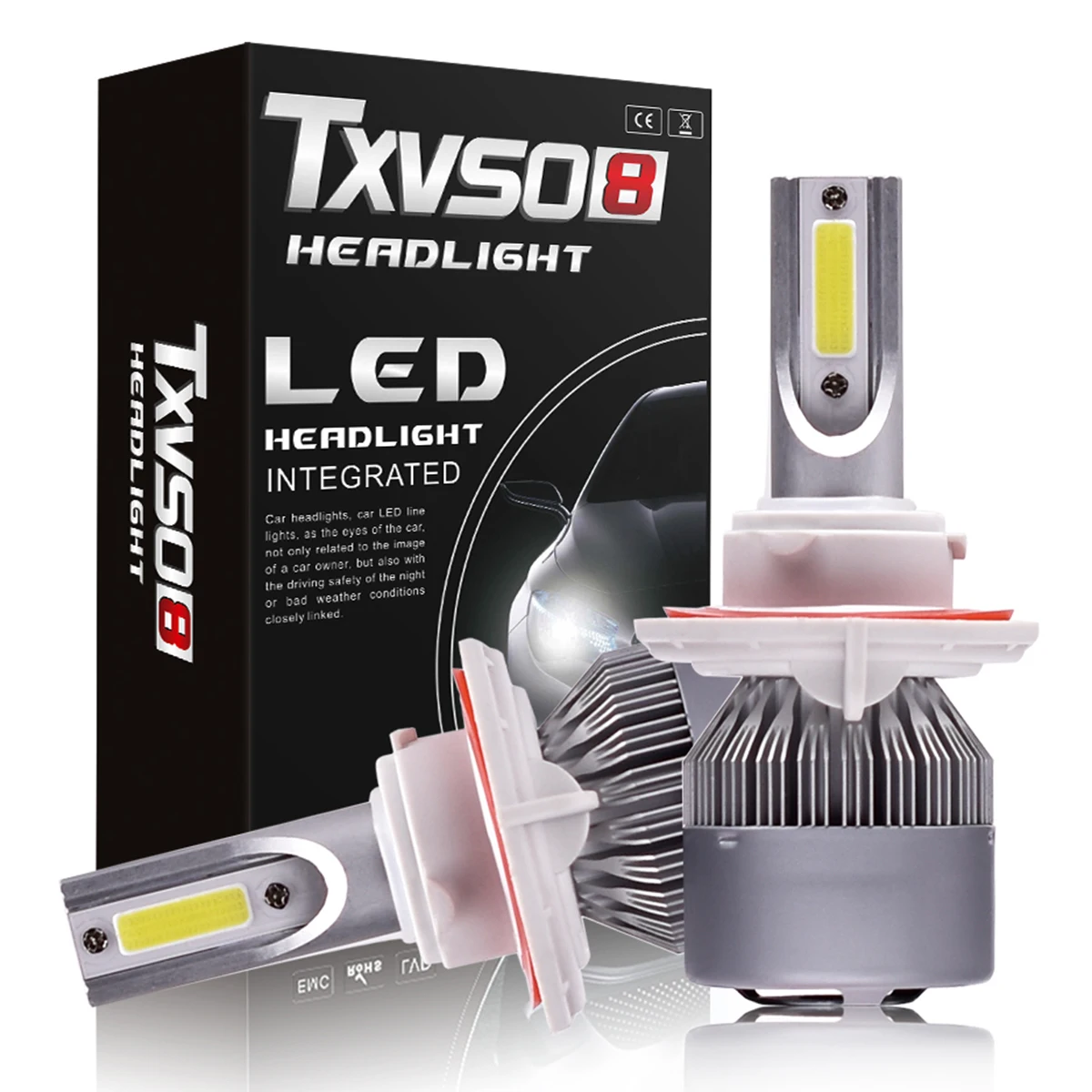2pcs H13 T2 Avto Žarnice LED Smerniki Kit IP68 Bele Svetlobe, ki Samodejno dolgi svetlobni Pramen 6000K 55W Pretvorbo Žarnice Kit Brezplačna Dostava pri NAS