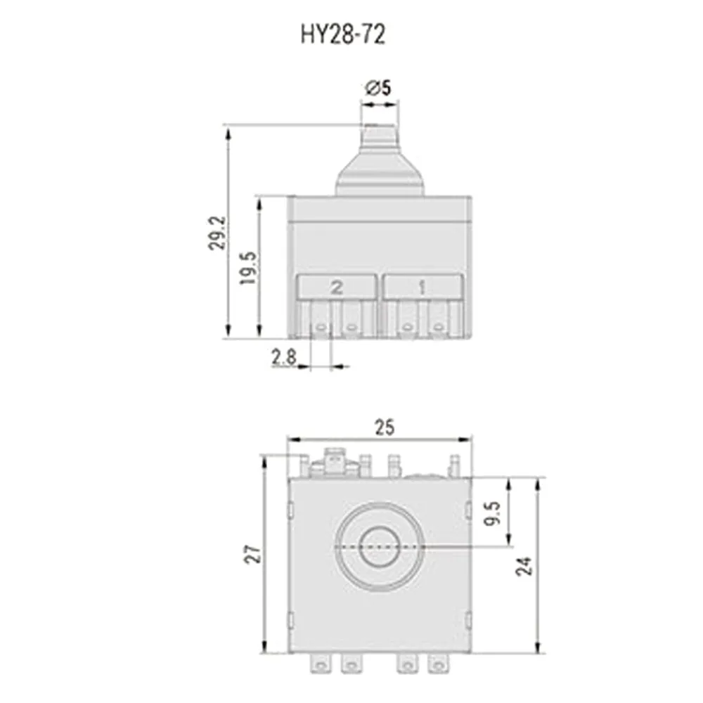 2Pcs Industrijske Pushbutton Stikala KEDU Električni Pritisni Gumb Preklopi HY28-72 127V 250V, Črna