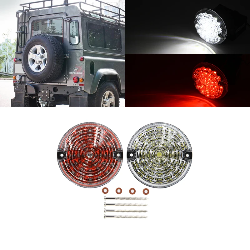 2PCs Jasno, Bela Zadnja Svetilka za Meglo Vzvratno Luč LED Nadgradnjo Komplet Za Land Rover Defender 2001-2016 Cabrio 1990-2016