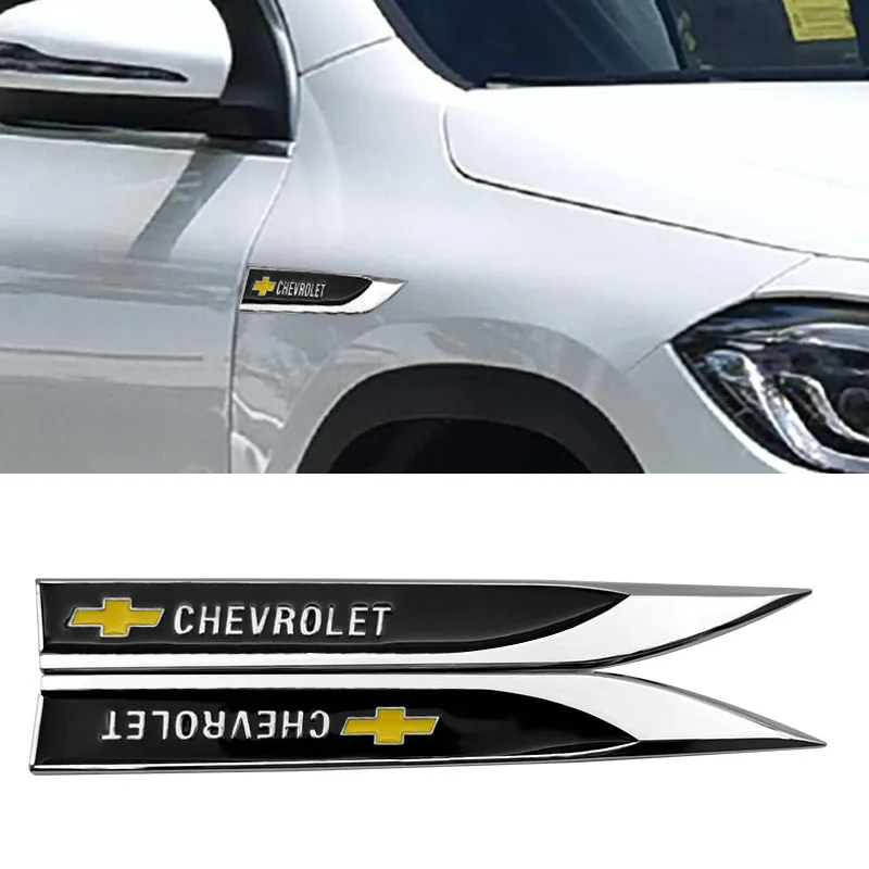 2pcs Kovinski 3D Značko Emblem Nalepke Nalepke Logotip Blatniki Strani Za Chevrolets Cruze Captiva Lacetti Aveo Field Trax Onix Dodatki