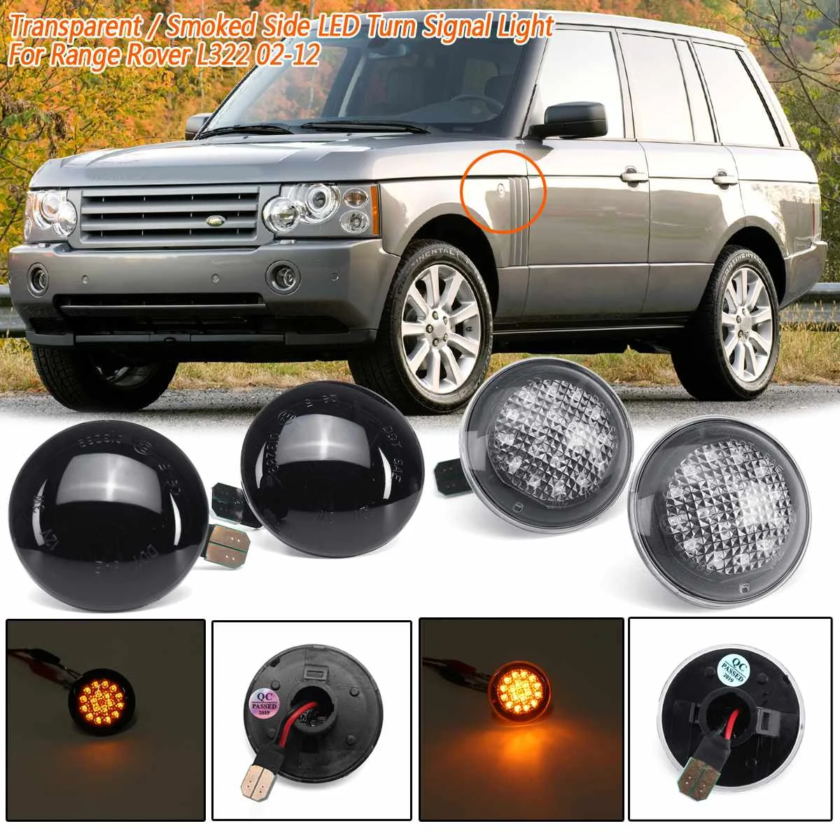 2PCS LED Strani Repetitorja Lučka Za Zemljišča, ki so Range Rover L322 2002 2003 2004-2012 Novo Teče Strani Marker Signalna luč Svetlobe