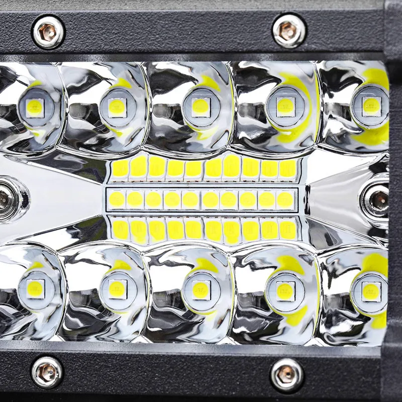 2PCS LED Stroki lightbar 4-Palčni 120W Vožnje Fog Off Road Svetilke Trojni Vrstica Nepremočljiva Spot Poplav Combo Žarek LED Kocke Žarometi