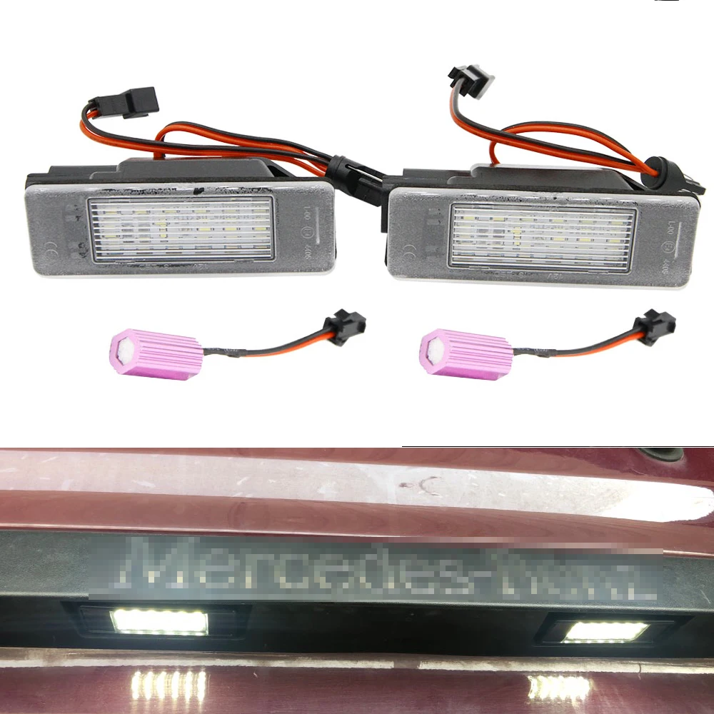 2Pcs Napak LED Številka Licence Ploščo Lučka Lučka za Mercedes Benz Sprinter 906 / Viano W639 / Vito W639