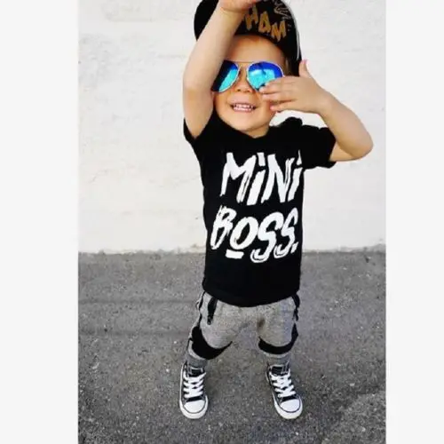 2Pcs Otroci Baby Boy Bombaža T-shirt Vrhovi Harem Hlače, Obleke Komplet Oblačil Nova
