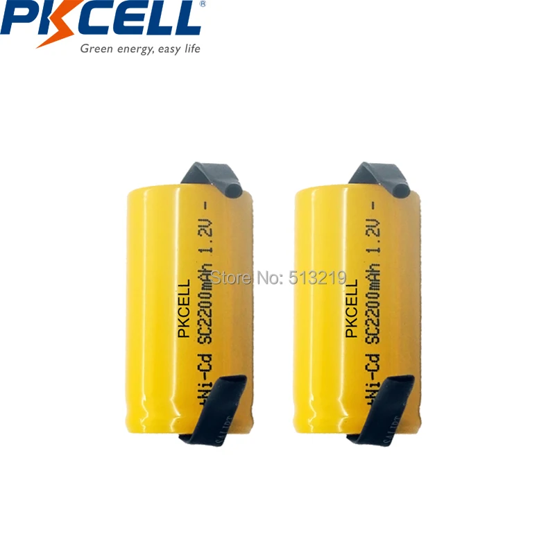 2PCS PKCELL SC baterije nicd 1.2 v baterijo sub c, polnilne baterije za električna orodja DIY moči banke itd.