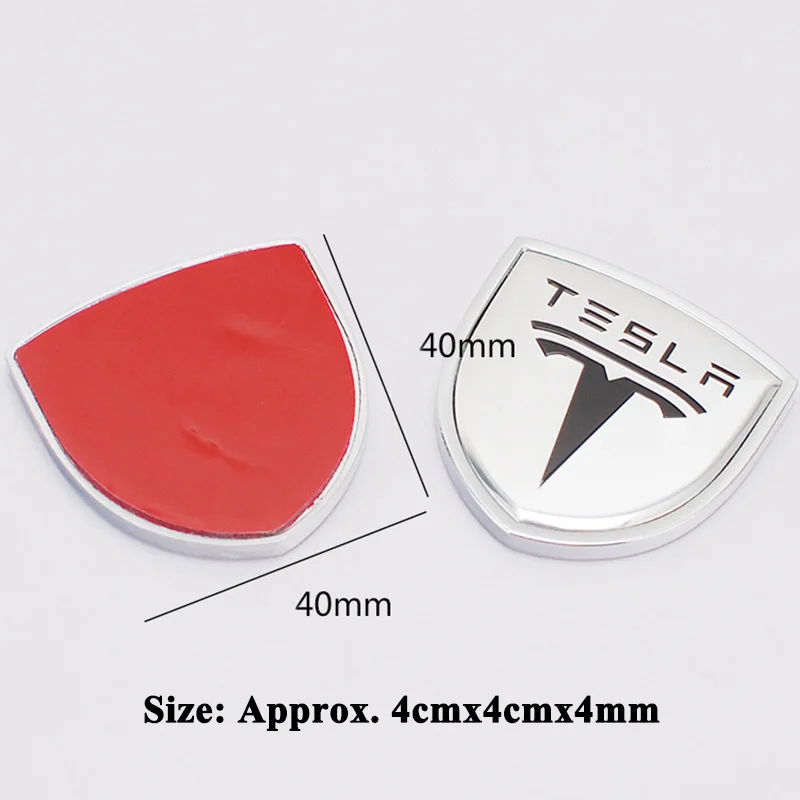 2pcs/set Avto Logo Grb Vrata Stolpec Steber Dekoracijo Četrtletju Okno Nalepke Styling Pribor za Tesla Model S Model X 3