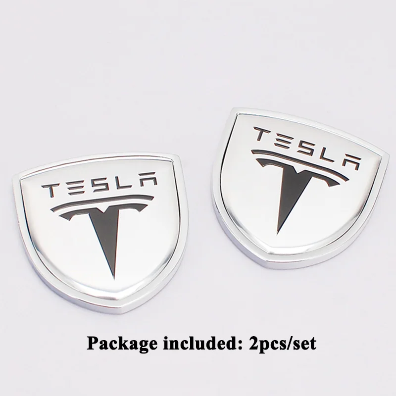 2pcs/set Avto Logo Grb Vrata Stolpec Steber Dekoracijo Četrtletju Okno Nalepke Styling Pribor za Tesla Model S Model X 3