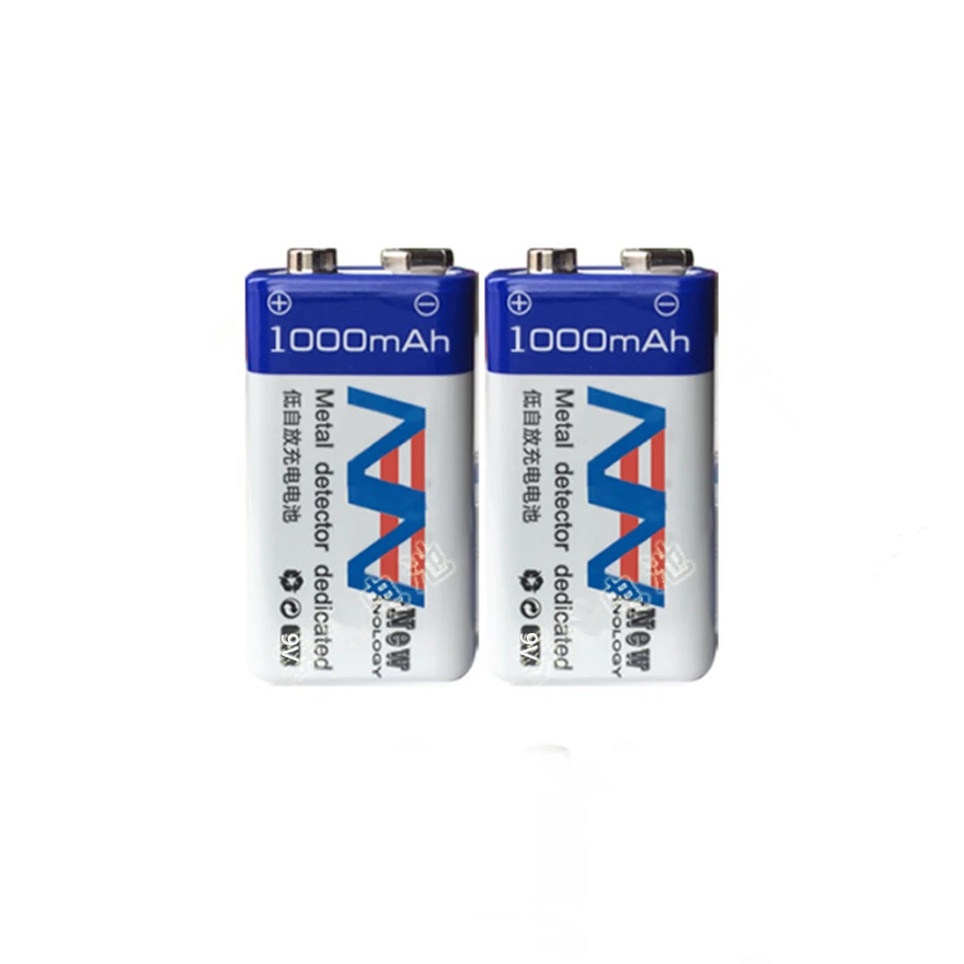 2pcs/veliko Izvirnih 9V 1000mAh litij-ionska baterija za polnjenje 6F22 polnilni baterijski detektor kovin igrača baterija za ponovno polnjenje