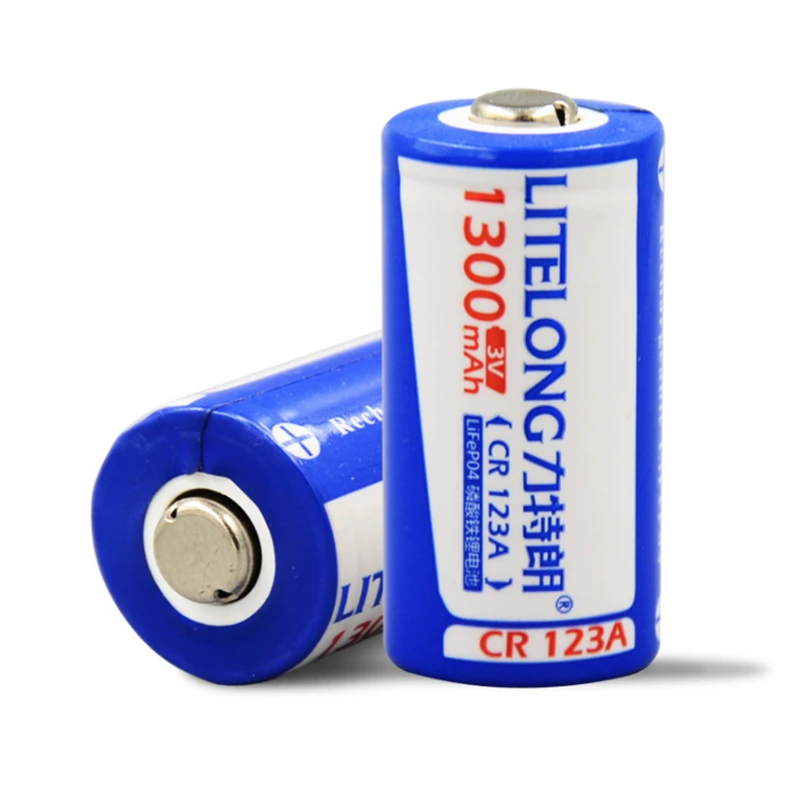 2PCS Veliko kapaciteto 1300mAh CR123A 3V baterija za ponovno polnjenje LiFePO4 16340 litijeva baterija + 1PCS večnamensko smart polnilec