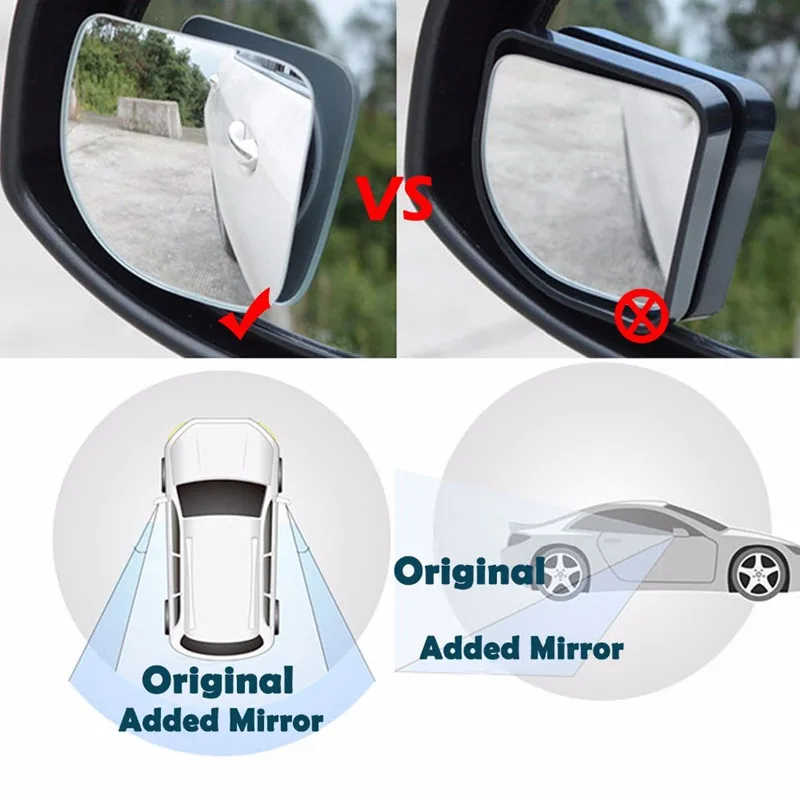 2pcs/veliko novih 360-stopinjski avto rearview mirror širokokotni krog konveksna leča parkiranje ogledalo rearview mirror dež kritje avtomobilski deli