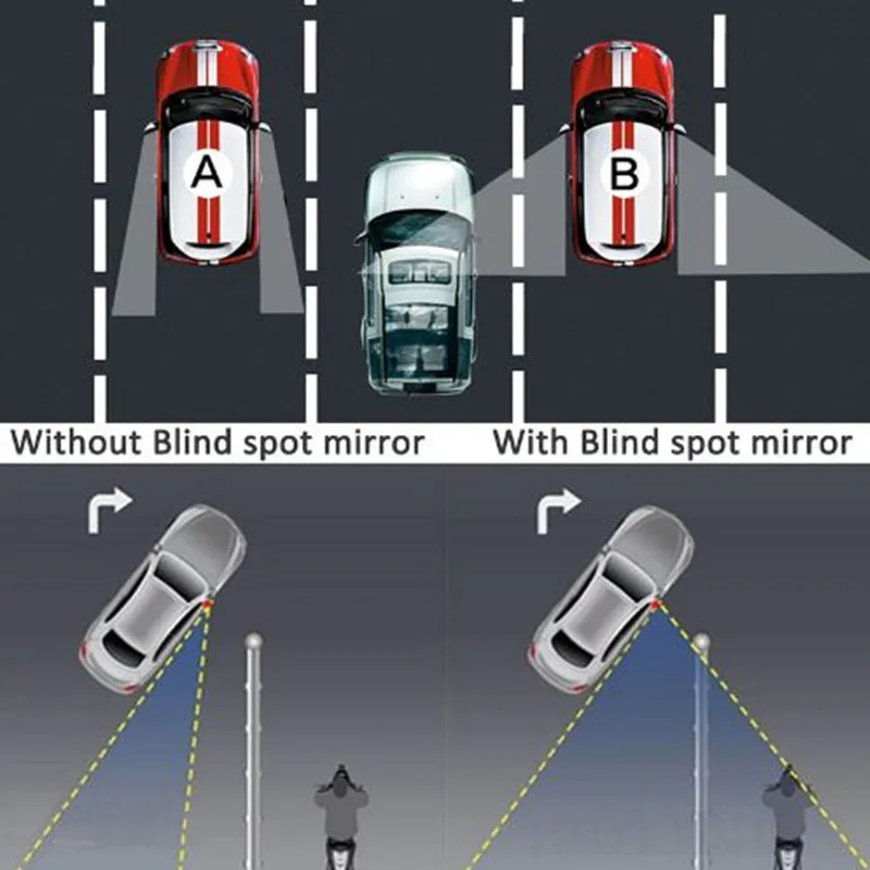 2pcs/veliko novih 360-stopinjski avto rearview mirror širokokotni krog konveksna leča parkiranje ogledalo rearview mirror dež kritje avtomobilski deli