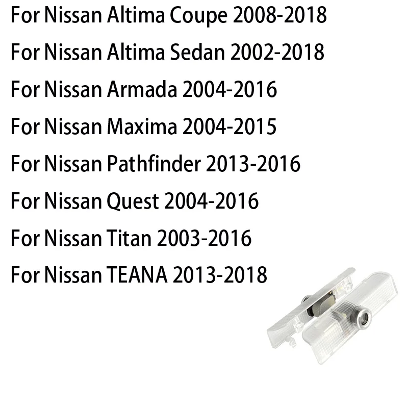 2pcs/veliko Za Nissan Altima Armada Maxima TEANA Titan Prizadevanju Pathfinder Dobrodošli Svetlobe Vrata Avtomobila Logotip Projektor Shadow Lučka