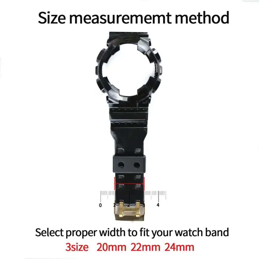 2Pcs Watch dodatki smole pasu zanke za Casio G-SHOCK watch trak 18mm20mm22mm24mm vodotesno gume trak tesnilo premičnine obroč