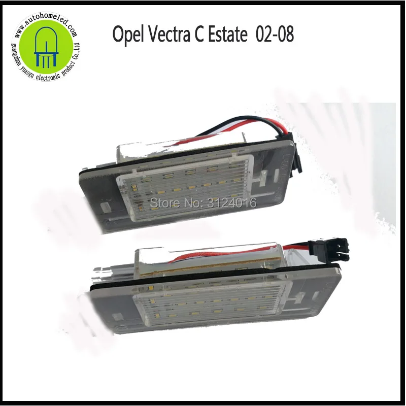 2PCS x dahosun LED Licence Lučka za Opel Vectra C Nepremičnin 02-08 OEM#:93180083/6223510
