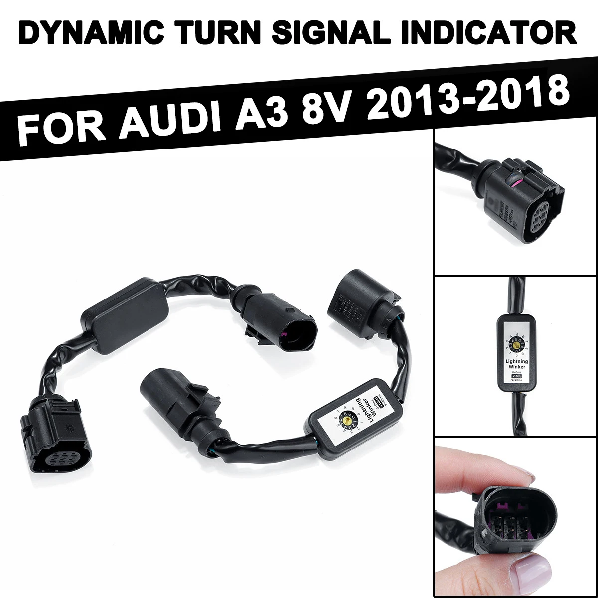 2pcs Za Audi A3 V8 Obdobje 2013-2018 Dinamičen Zavoj Add-on Modul Žice Pas Kazalnik Signala LED Luč Levi in Desni Rep Svetlobe