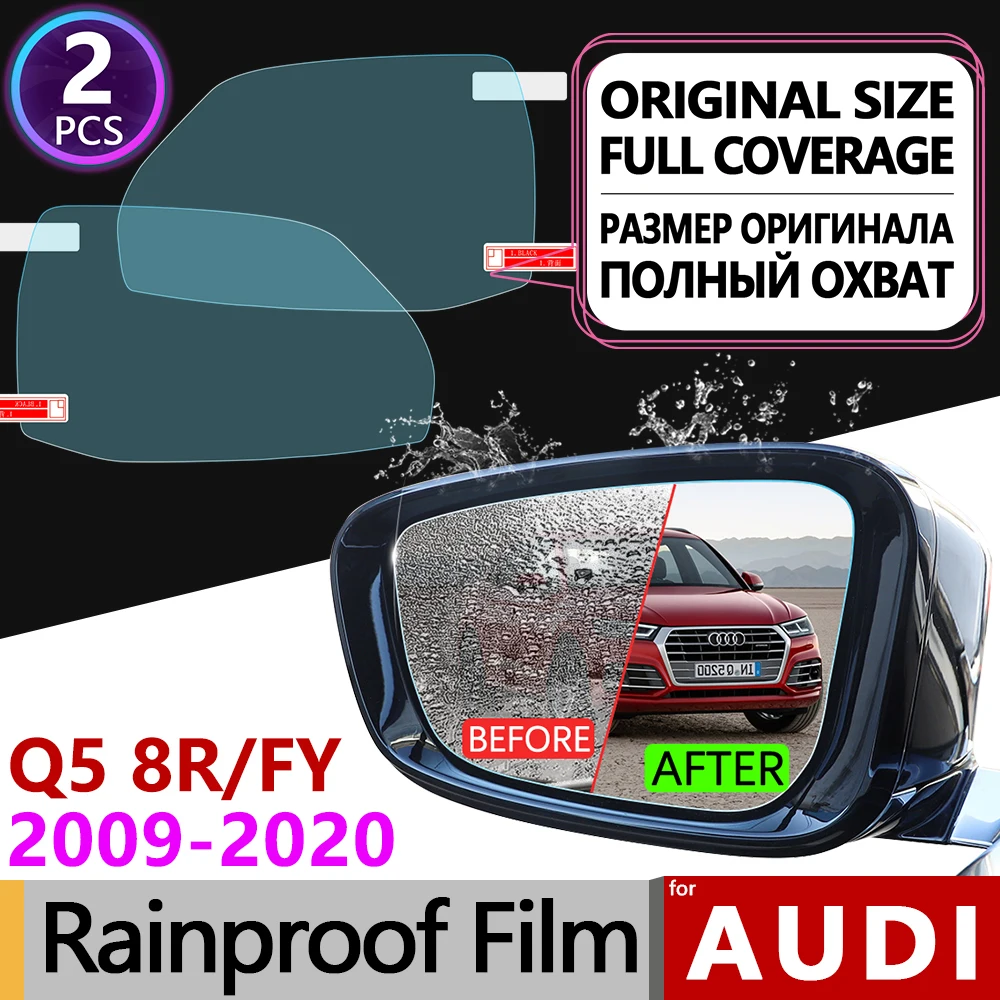 2Pcs za Audi Q5 8R DV 2009 - 2020 Polno Kritje Anti Meglo Film Rearview Mirror Rainproof Jasno, Anti-Fog Filmov Avto Dodatki Sline