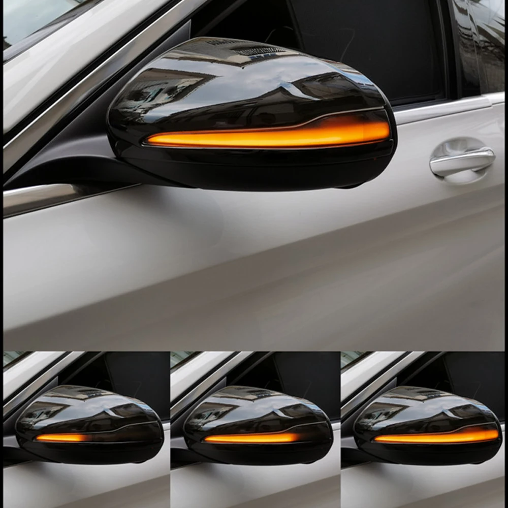 2pcs Za Mercedes Benz W205 W213 C E S GLC Razred Dynamic LED Bicolor Vključite Opozorilne Luči Blinker Zaporedne Strani Ogledalo Indikator