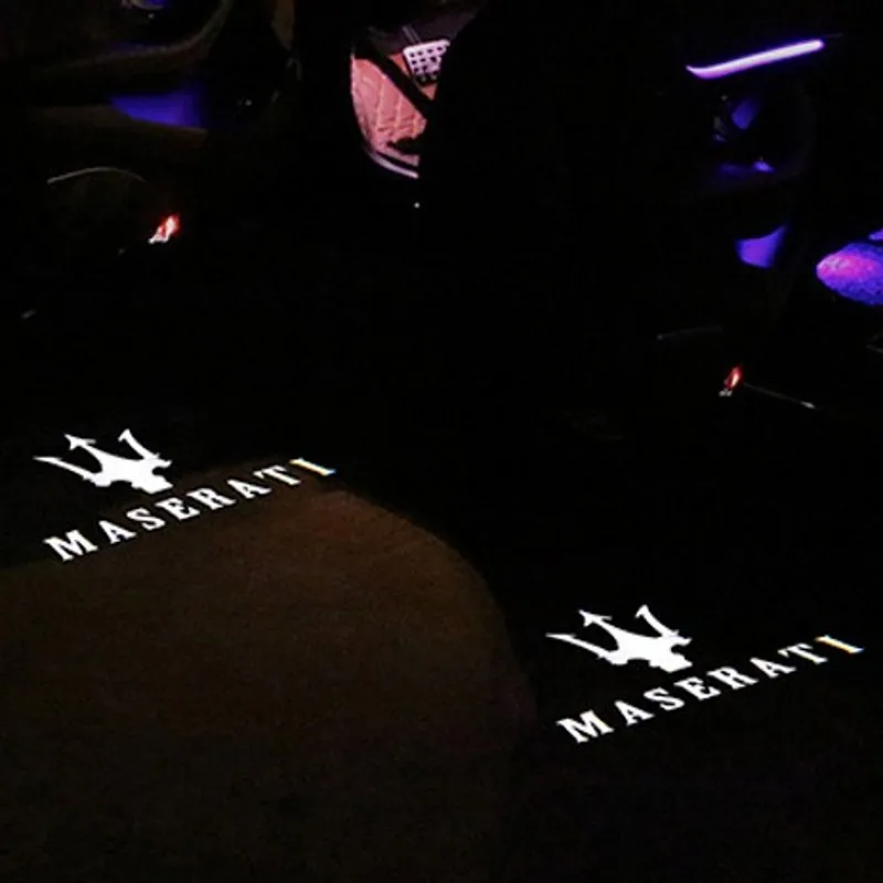 2X Avto LED Vrata Logotip Luč Za Maserati Quattroporte Ghibli GranTurismo GranCabrio Levante Duha Shadow Dobrodošli Svetilke pribor