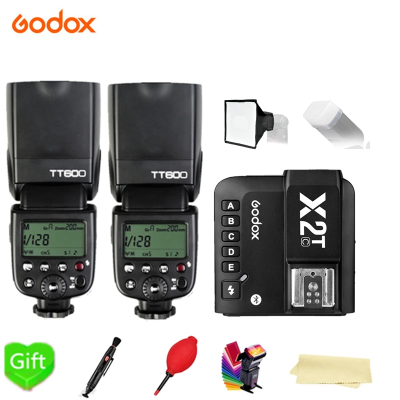 2X Godox TT600 TT600S 2.4 G Brezžični 1/8000s Bliskavica Speedlite + X2T-C/N/S/F/O/P Povod za Canon, Nikon, sony fuji in olympus