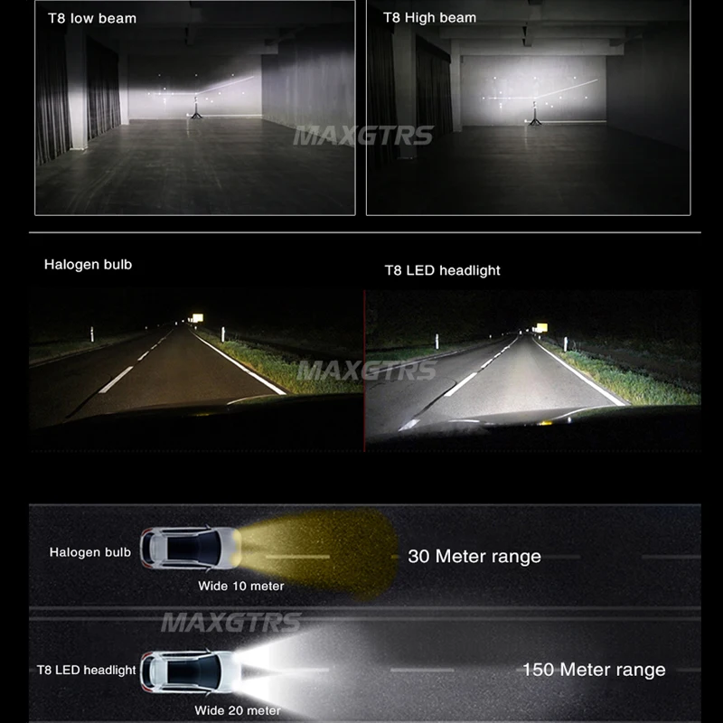2x H11 H8 9005/HB3 9006/HB4 H16 EU Avto LED Smerniki Žarnice XHP50 Čip Auto Žarometa z LED-Lučka Bela, 6000K