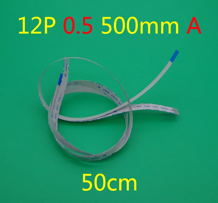 2X Novo FFC FPC ravno prožni kabel 0,5 mm igrišču 12 pin 12PIN Naprej Dolžina 500mm Širina 6,5 mm Traku Flex Kabel