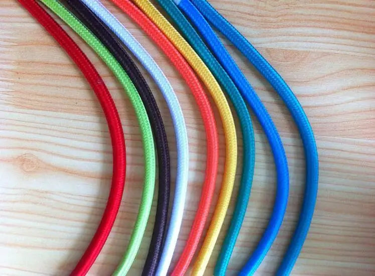 2x0.75 DIY Vintage Barve Električni Kabel Zvit Kabel Retro Pleteni Tkanine Obesek lučka žice eletrical kabel Veleprodajno Ceno