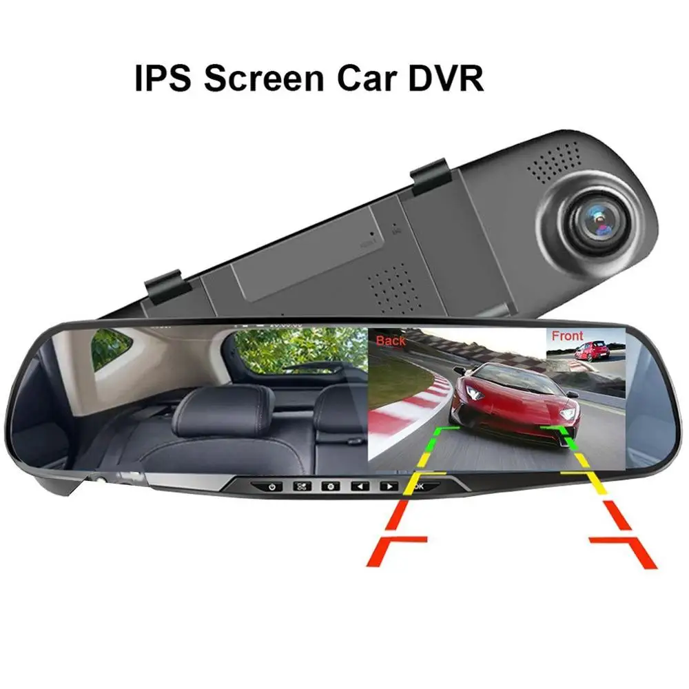 3.5 palčni Avto DVR Ogledalo Avto Dvr Kamera HD 1080P Vzvratno Ogledalo Digitalni Video Snemalnik Dual Objektiv Auto Dash Cam