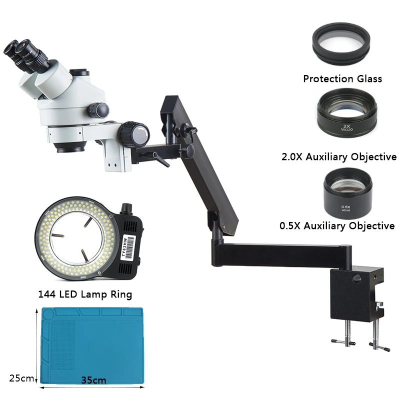 3,5 X-90X Simul-Osrednja Industrijske Stereo Trinocular Microscopio Izražanju Clamp Nosilec Vesa Roko Za Telefon PCB Spajkanje