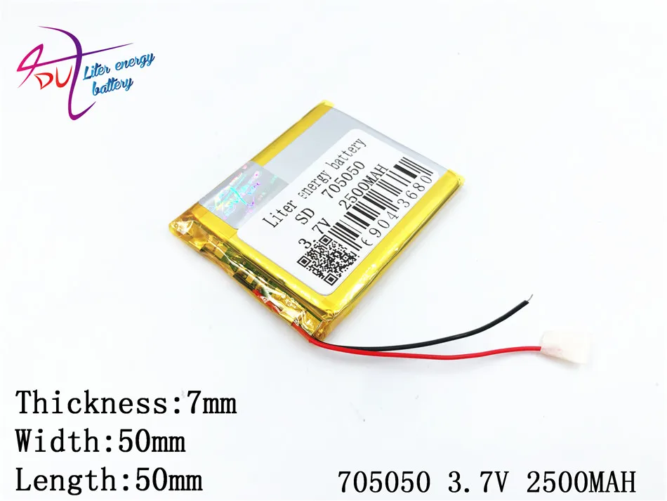 3,7 V 2500mAh 705050 Litij-Polymer Li-Po baterija li ionska Baterija za Polnjenje celic Za Mp3, MP4 MP5 GPS