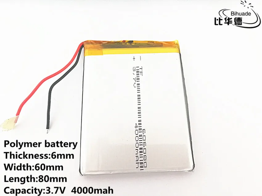 3.7 V,4000 mah,606080 Polimer litij-ionska / Litij-ionska baterija za IGRAČE,MOČ BANKE,GPS,mp3,mp4