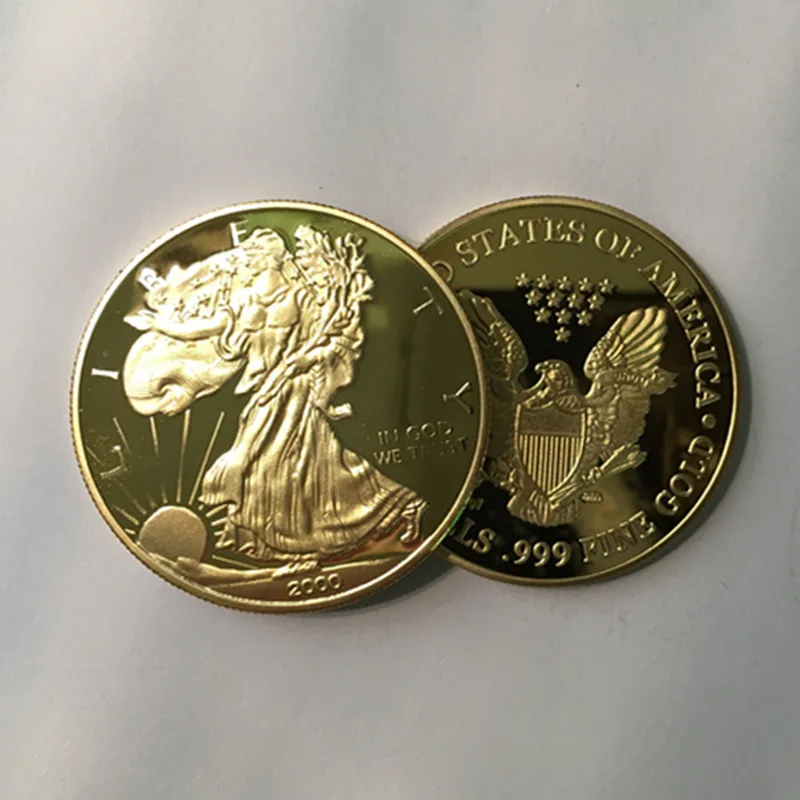 3 kos redkih edition 2000 svobode kovancev 24K pravi pozlačeni značko 40 mm orel hrbtni strani spominek doma dekoracijo kovanec