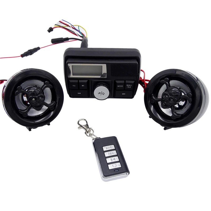 3 palčni Motocikel Alarm Nepremočljiva Zvočni Sistem FM Radio Stereo Ojačevalnik MP3 Zvočniki Anti-Theft Alarmni Sistem z USB, SD Slot,