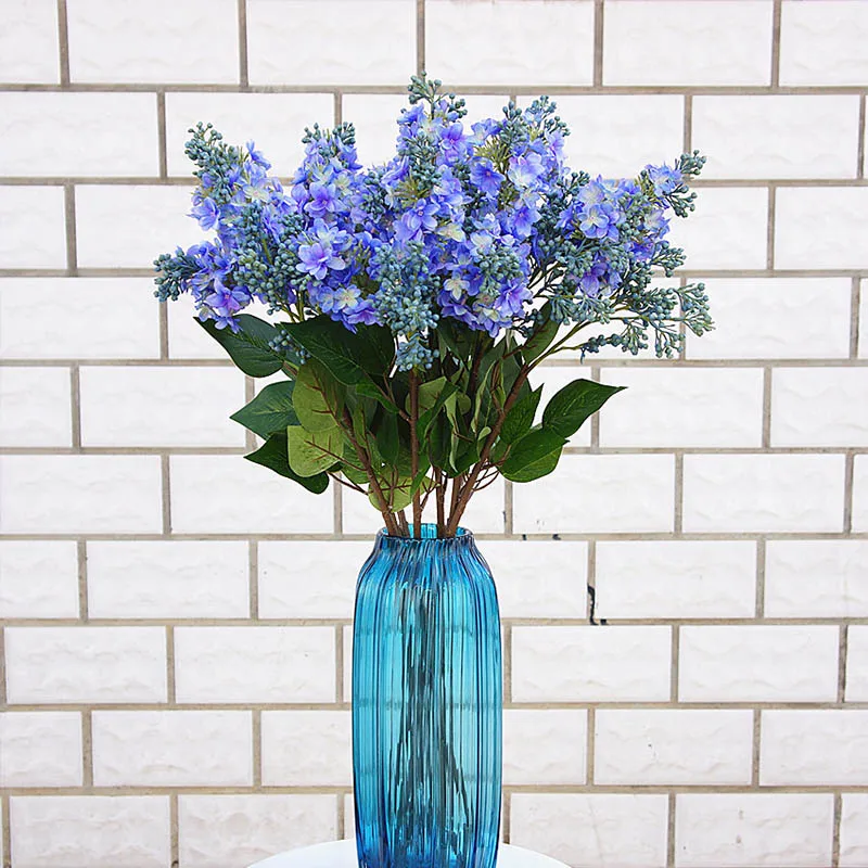 3 vilice/kup Svile hyacinth poceni Umetne rože za Božič doma, vaze za dekor album poročno darilo ponaredek Lila cvetovi