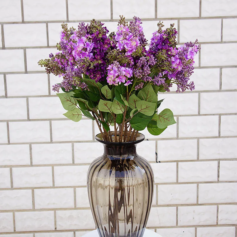 3 vilice/kup Svile hyacinth poceni Umetne rože za Božič doma, vaze za dekor album poročno darilo ponaredek Lila cvetovi
