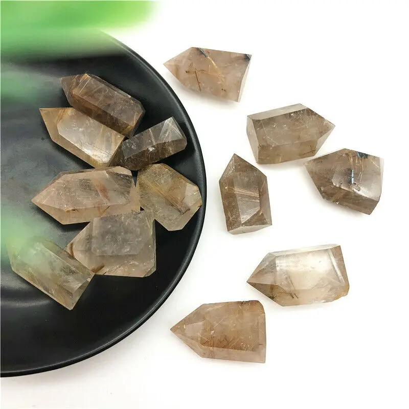 30-40 mm Naravnih Zlati Rutilated Quartz Crystal Točke Kamniti Stolp Energije Zdravljenje Naravni Kamni in Minerali
