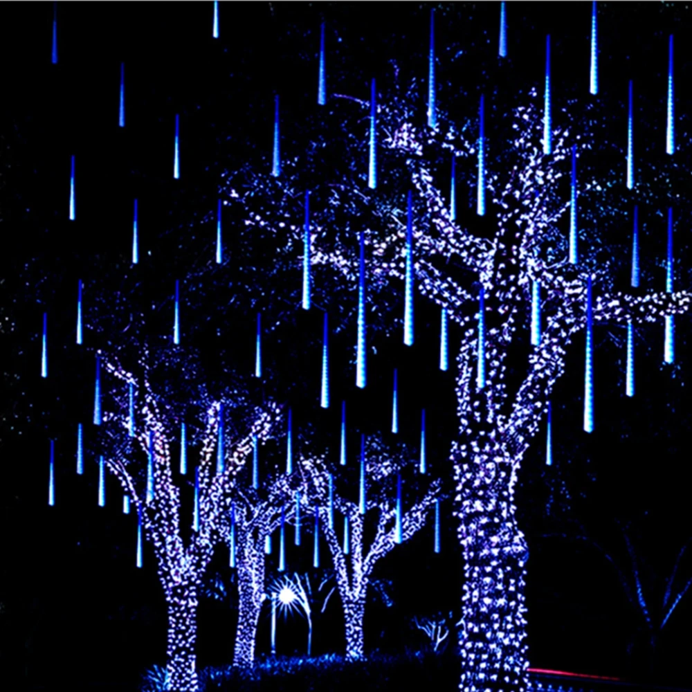 30 cm/50 cm Nepremočljiva Meteor Tuš Dež Niz LED Luči Božič Pravljica Luči Garland Prostem Dekorativne Luči Doma Dekor