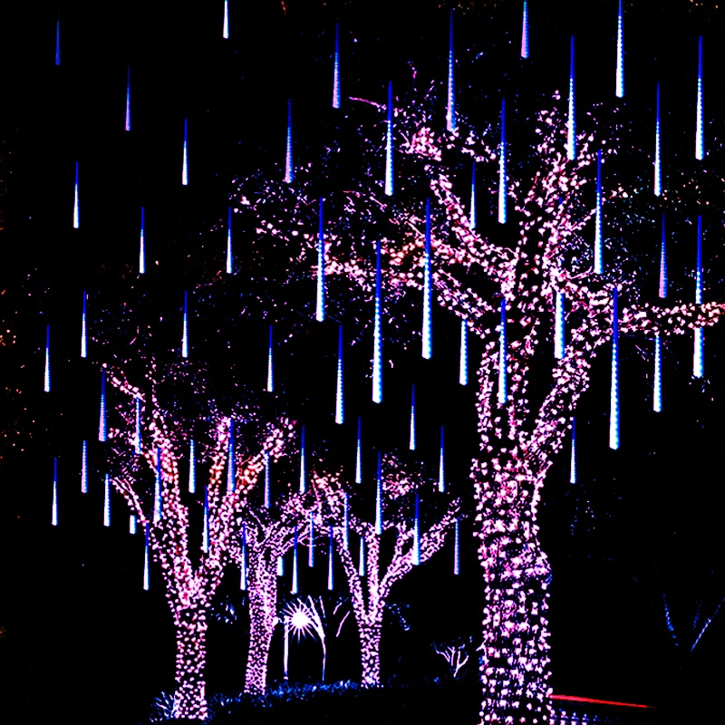 30 cm 8Tube Meteor Tuš Dež Cev Snegu, LED Luč za Valentinovo, Praznik Vrt Dekor Božič Luči na Prostem Strune 220v