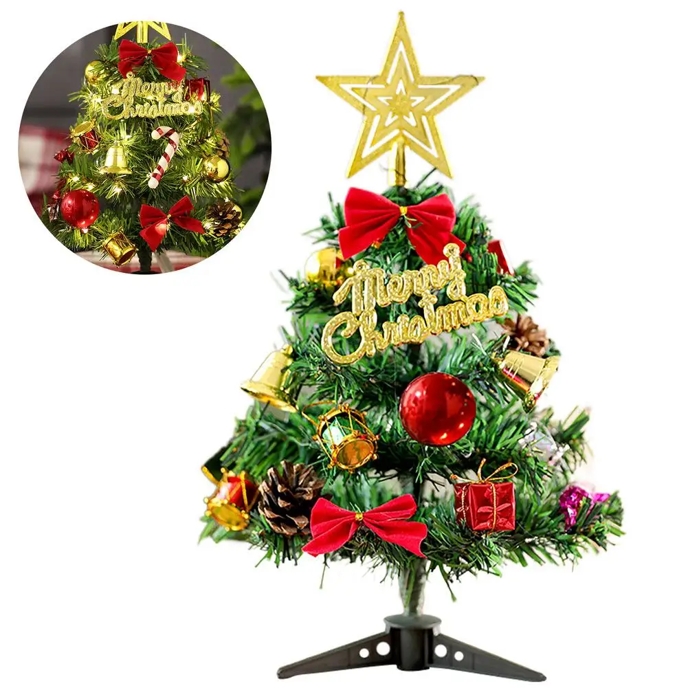 30 cm Božično Drevo Z Luči, Božični Okraski Desktop Mini Božično Drevo Božično Darila