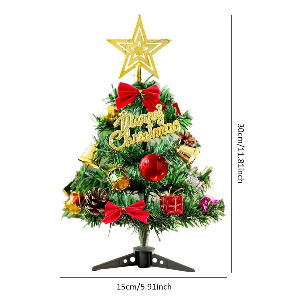 30 cm Božično Drevo Z Luči, Božični Okraski Desktop Mini Božično Drevo Božično Darila