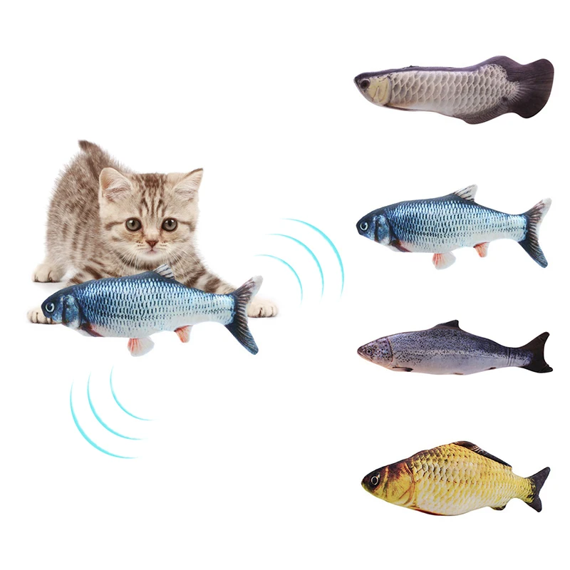 30 CM Hišne Mačke Elektronski Catnip Igrače USB Polnjenje Simulacije Ribe Igrače Pes, Mačka, Igranje Grize Žvečilni Usposabljanje Igrača