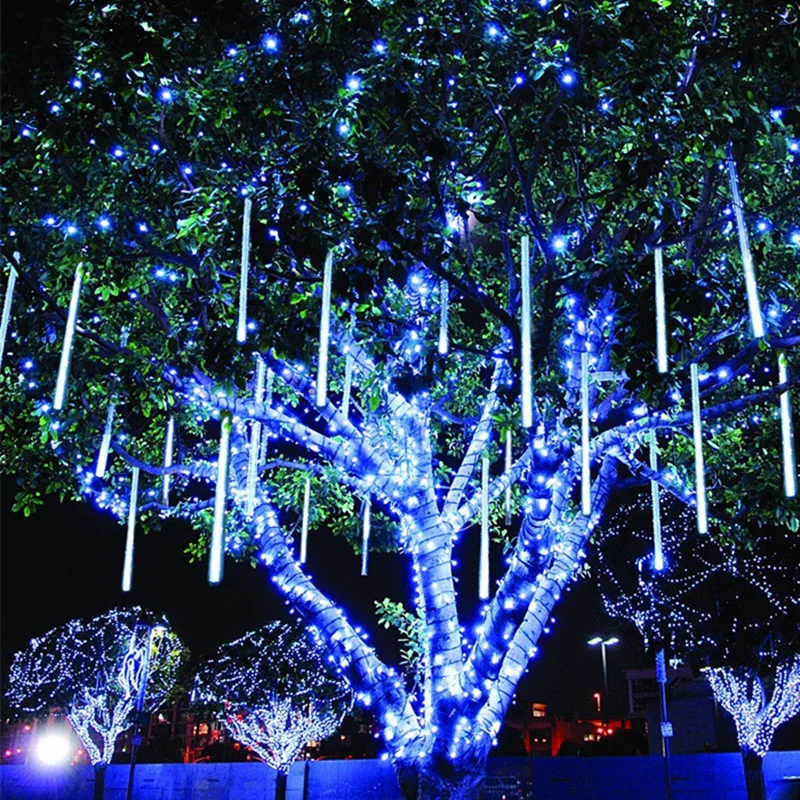 30 cm LED Meteor Tuš Garland Počitnice Trak Svetlobe na Prostem Nepremočljiva Sončne Pravljice Luči za Vrt Ulica Božični Okraski