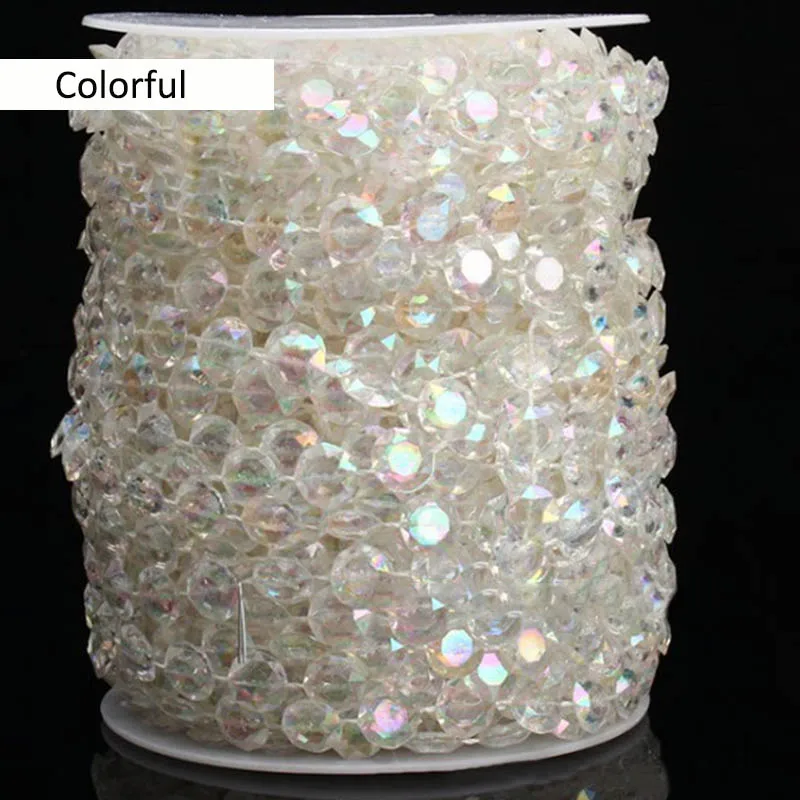 30 M, ki Visi Obrti Poroka Okraski Stranka Noge Verigo Mavrična Diamond Sklop Akrilna Crystal Zavese Svetlobne Opreme