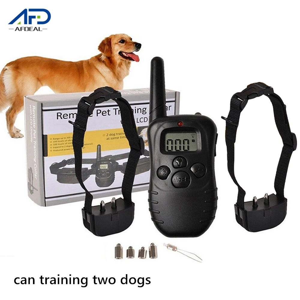 300m Električni Pes Usposabljanja Ovratnik LCD zaslon, Daljinski upravljalnik Blaženje Vibracij Ljubljenčka Psa Usposabljanje Ovratnik Proti Lubje za Usposabljanje 2 Psi