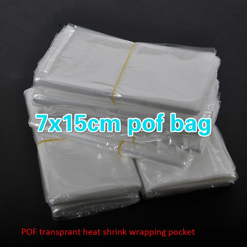 300pcs/veliko 7x15cm Jasno, Pregledno Skrči Zaviti Paket Heat Seal Vrečko POF Darilo pakiranje plastične vrečke za comestic steklenice, škatle