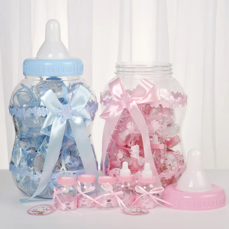 30pcs Baby Girl Boy Plastičnih Škatel Baby Tuš Sladkarije Krst Polje Baby Hranjenje Steklenički Boite Dragees De Mariage Embalaža